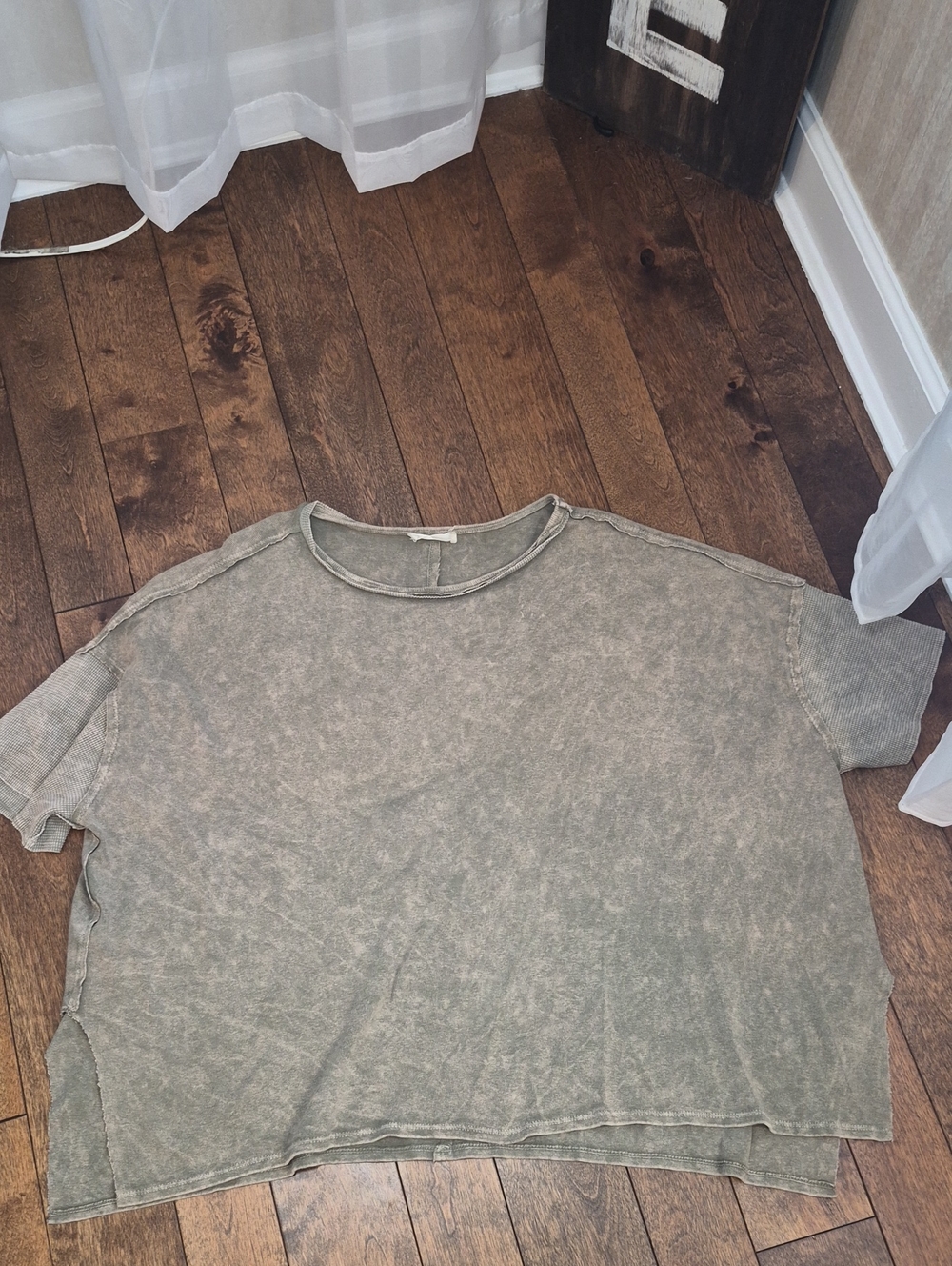 Altar'd State Washed Olive Green Short-Sleeve Crewneck Tee